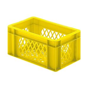 Transportkrat Euronorm plastic bak, krat TK2 300x200x145 geel Transportkrat Euronorm plastic bak, krat TK2 300x200x145 geel