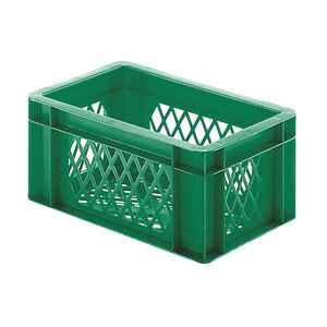Transportkrat Euronorm plastic bak, krat TK2 300x200x145 groen Transportkrat Euronorm plastic bak, krat TK2 300x200x145 groen