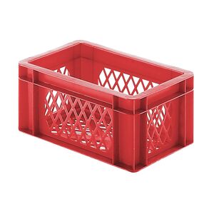 Transportkrat Euronorm plastic bak, krat TK2 300x200x145 rood Transportkrat Euronorm plastic bak, krat TK2 300x200x145 rood