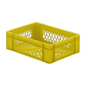 Transportkrat Euronorm plastic bak, krat TK2 400x300x120 geel Transportkrat Euronorm plastic bak, krat TK2 400x300x120 geel