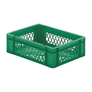 Transportkrat Euronorm plastic bak, krat TK2 400x300x120 groen Transportkrat Euronorm plastic bak, krat TK2 400x300x120 groen