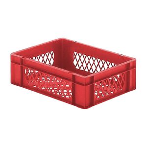 Transportkrat Euronorm plastic bak, krat TK2 400x300x120 rood Transportkrat Euronorm plastic bak, krat TK2 400x300x120 rood