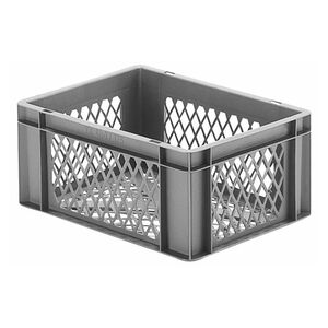 Transportkrat Euronorm plastic bak, krat TK2 400x300x175 grijs Transportkrat Euronorm plastic bak, krat TK2 400x300x175 grijs