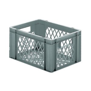 Transportkrat Euronorm plastic bak, krat TK2 400x300x210 grijs Transportkrat Euronorm plastic bak, krat TK2 400x300x210 grijs