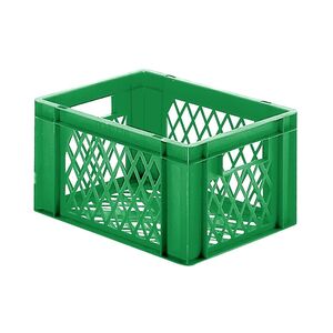 Transportkrat Euronorm plastic bak, krat TK2 400x300x210 groen Transportkrat Euronorm plastic bak, krat TK2 400x300x210 groen
