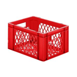 Transportkrat Euronorm plastic bak, krat TK2 400x300x210 rood Transportkrat Euronorm plastic bak, krat TK2 400x300x210 rood