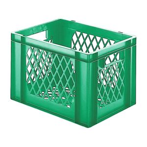 Transportkrat Euronorm plastic bak, krat TK2 400x300x270 groen Transportkrat Euronorm plastic bak, krat TK2 400x300x270 groen