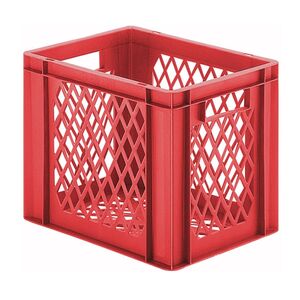 Transportkrat Euronorm plastic bak, krat TK2 400x300x320 rood Transportkrat Euronorm plastic bak, krat TK2 400x300x320 rood