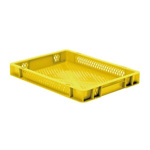 Transportkrat Euronorm plastic bak, krat TK2 400x300x50 geel Transportkrat Euronorm plastic bak, krat TK2 400x300x50 geel
