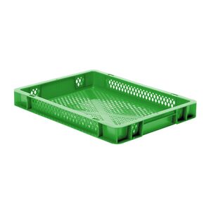 Transportkrat Euronorm plastic bak, krat TK2 400x300x50 groen Transportkrat Euronorm plastic bak, krat TK2 400x300x50 groen