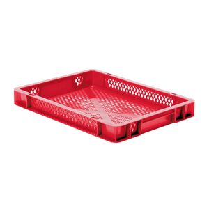 Transportkrat Euronorm plastic bak, krat TK2 400x300x50 rood Transportkrat Euronorm plastic bak, krat TK2 400x300x50 rood