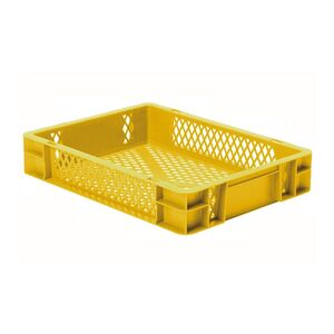 Transportkrat Euronorm plastic bak, krat TK2 400x300x75 geel Transportkrat Euronorm plastic bak, krat TK2 400x300x75 geel