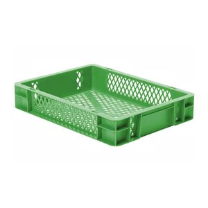 Transportkrat Euronorm plastic bak, krat TK2 400x300x75 groen Transportkrat Euronorm plastic bak, krat TK2 400x300x75 groen