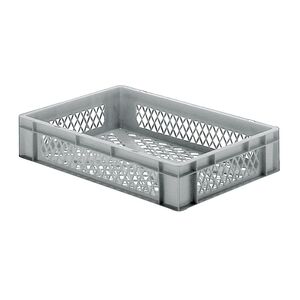 Transportkrat Euronorm plastic bak, krat TK2 600x400x120 grijs Transportkrat Euronorm plastic bak, krat TK2 600x400x120 grijs