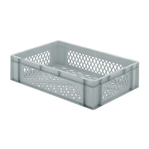 Transportkrat Euronorm plastic bak, krat TK2 600x400x145 grijs Transportkrat Euronorm plastic bak, krat TK2 600x400x145 grijs