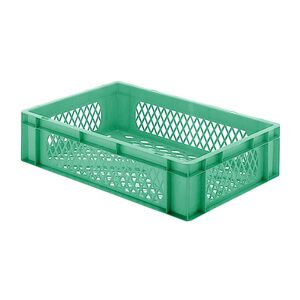 Transportkrat Euronorm plastic bak, krat TK2 600x400x145 groen Transportkrat Euronorm plastic bak, krat TK2 600x400x145 groen