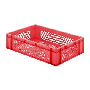 Transportkrat Euronorm plastic bak, krat TK2 600x400x145 rood Transportkrat Euronorm plastic bak, krat TK2 600x400x145 rood