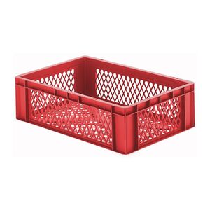 Transportkrat Euronorm plastic bak, krat TK2 600x400x175 rood Transportkrat Euronorm plastic bak, krat TK2 600x400x175 rood