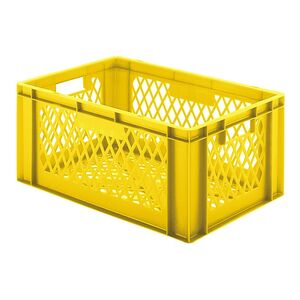 Transportkrat Euronorm plastic bak, krat TK2 600x400x270 geel Transportkrat Euronorm plastic bak, krat TK2 600x400x270 geel