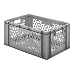 Transportkrat Euronorm plastic bak, krat TK2 600x400x270 grijs Transportkrat Euronorm plastic bak, krat TK2 600x400x270 grijs