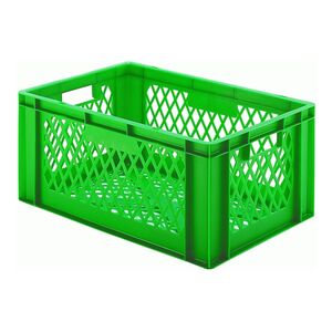 Transportkrat Euronorm plastic bak, krat TK2 600x400x270 groen Transportkrat Euronorm plastic bak, krat TK2 600x400x270 groen