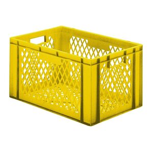 Transportkrat Euronorm plastic bak, krat TK2 600x400x320 geel Transportkrat Euronorm plastic bak, krat TK2 600x400x320 geel