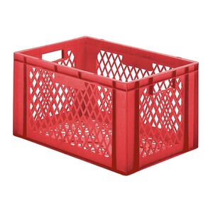 Transportkrat Euronorm plastic bak, krat TK2 600x400x320 rood Transportkrat Euronorm plastic bak, krat TK2 600x400x320 rood