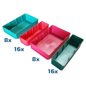 Voordeelpartij 48 RK 300 bakken 300x93x83 mm & 300x186x83 mm rood groen Voordeelpartij 48 RK 300 bakken 300x93x83 mm & 300x186x83 mm rood groen