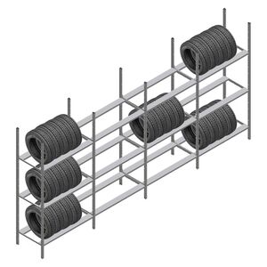 Voordeelrij bandenstelling Medium Duty 2000x4000x700 4 secties 3 niveaus Voordeelrij bandenstelling Medium Duty 2000x4000x700 4 secties 3 niveaus