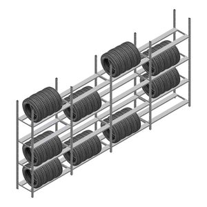Voordeelrij bandenstelling Medium Duty 2200x4000x600 4 secties 4 niveaus Voordeelrij bandenstelling Medium Duty 2200x4000x600 4 secties 4 niveaus