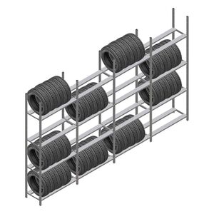 Voordeelrij bandenstelling Medium Duty 2500x4000x600 4 secties 4 niveaus Voordeelrij bandenstelling Medium Duty 2500x4000x600 4 secties 4 niveaus