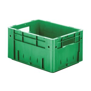 Zware transportkrat Euronorm plastic bak, krat VTK0 400x300x210 groen Zware transportkrat Euronorm plastic bak, krat VTK0 400x300x210 groen