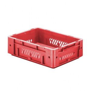 Zware transportkrat Euronorm plastic bak, krat VTK1 400x300x120 rood Zware transportkrat Euronorm plastic bak, krat VTK1 400x300x120 rood