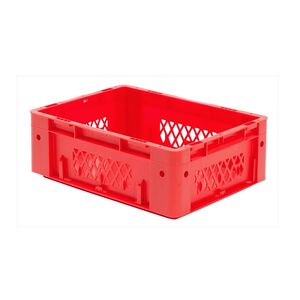 Zware transportkrat Euronorm plastic bak, krat VTK1 400x300x145 rood Zware transportkrat Euronorm plastic bak, krat VTK1 400x300x145 rood
