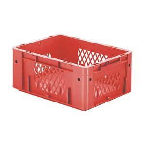 Zware transportkrat Euronorm plastic bak, krat VTK1 400x300x175 rood Zware transportkrat Euronorm plastic bak, krat VTK1 400x300x175 rood