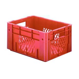 Zware transportkrat Euronorm plastic bak, krat VTK1 400x300x210 rood Zware transportkrat Euronorm plastic bak, krat VTK1 400x300x210 rood