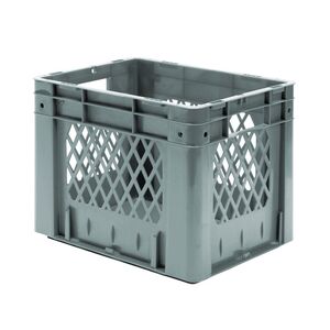 Zware transportkrat Euronorm plastic bak, krat VTK1 400x300x320 grijs Zware transportkrat Euronorm plastic bak, krat VTK1 400x300x320 grijs
