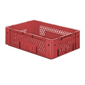 Zware transportkrat Euronorm plastic bak, krat VTK1 600x400x175 rood Zware transportkrat Euronorm plastic bak, krat VTK1 600x400x175 rood