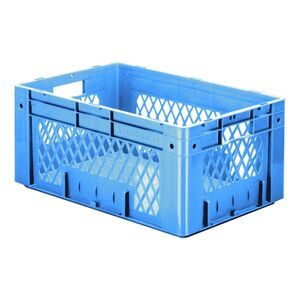Zware transportkrat Euronorm plastic bak, krat VTK1 600x400x270 blauw Zware transportkrat Euronorm plastic bak, krat VTK1 600x400x270 blauw