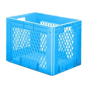 Zware transportkrat Euronorm plastic bak, krat VTK1 600x400x420 blauw Zware transportkrat Euronorm plastic bak, krat VTK1 600x400x420 blauw