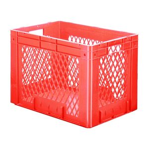 Zware transportkrat Euronorm plastic bak, krat VTK1 600x400x420 rood Zware transportkrat Euronorm plastic bak, krat VTK1 600x400x420 rood