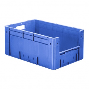 Zware transportkrat Euronorm plastic bak, krat VTK4 600x400x270 blauw Zware transportkrat Euronorm plastic bak, krat VTK4 600x400x270 blauw