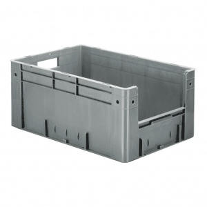 Zware transportkrat Euronorm plastic bak, krat VTK4 600x400x270 grijs Zware transportkrat Euronorm plastic bak, krat VTK4 600x400x270 grijs
