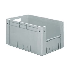 Zware transportkrat Euronorm plastic bak, krat VTK4 600x400x320 grijs Zware transportkrat Euronorm plastic bak, krat VTK4 600x400x320 grijs