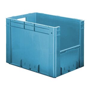 Zware transportkrat Euronorm plastic bak, krat VTK4 600x400x420 blauw Zware transportkrat Euronorm plastic bak, krat VTK4 600x400x420 blauw