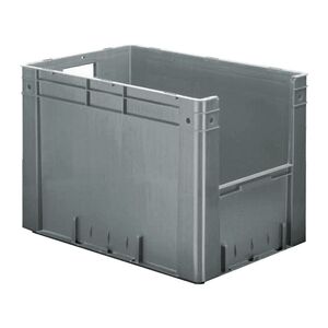 Zware transportkrat Euronorm plastic bak, krat VTK4 600x400x420 grijs Zware transportkrat Euronorm plastic bak, krat VTK4 600x400x420 grijs