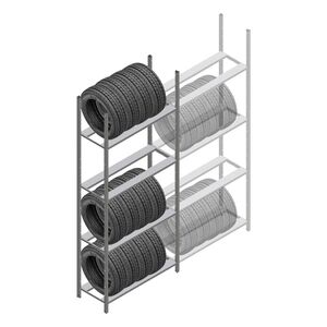 Bandenstelling Medium Duty 2500x1000x600 4 niveaus beginsectie Bandenstelling Medium Duty 2500x1000x600 4 niveaus beginsectie