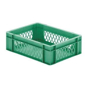 Transportkrat Euronorm plastic bak, krat TK1 400x300x120 groen Transportkrat Euronorm plastic bak, krat TK1 400x300x120 groen