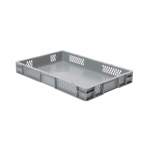 Transportkrat Euronorm plastic bak, krat TK1 600x400x75 grijs Transportkrat Euronorm plastic bak, krat TK1 600x400x75 grijs