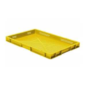Transportkrat Euronorm plastic bak, krat TK2 600x400x50 geel Transportkrat Euronorm plastic bak, krat TK2 600x400x50 geel
